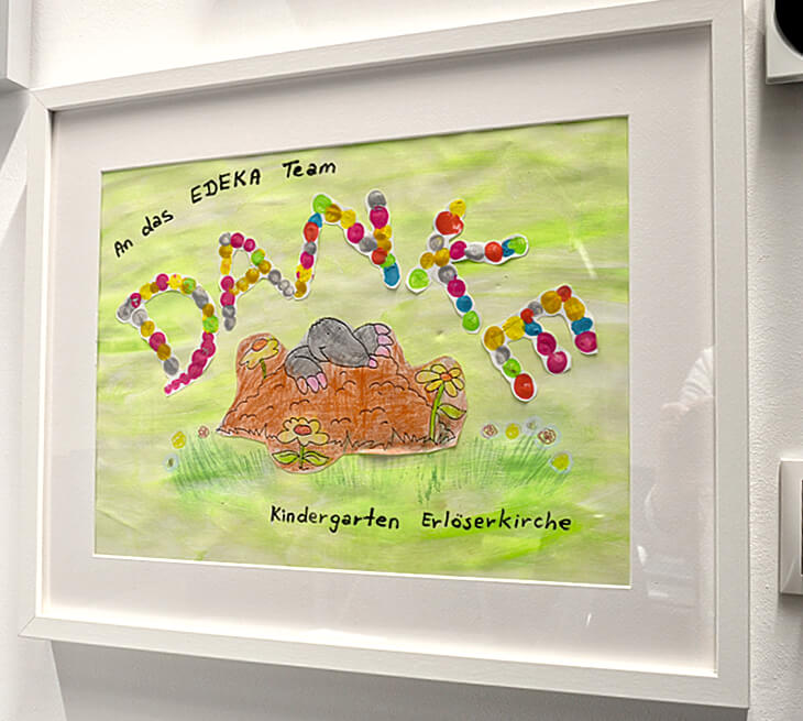 Ein selbstgebasteltes Dankeschön an alle Spender/-innen von der Kita Erlöserkirche