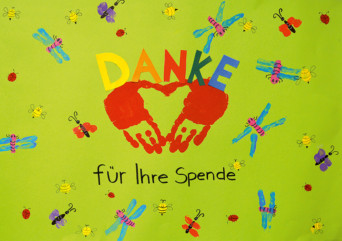 Ein selbstgebasteltes Dankeschön an alle Spender/-innen von der Kita Erlöserkirche