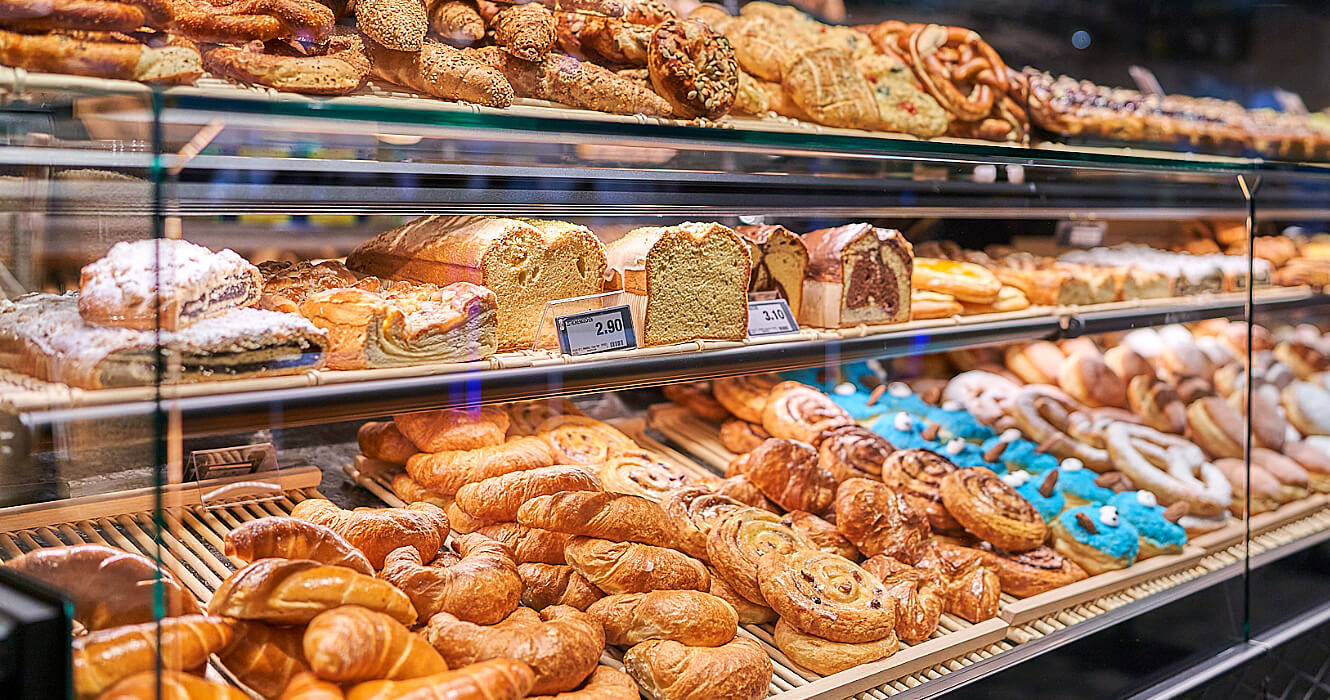 Blick auf leckere süße Teilchen in unseren Brotwelten